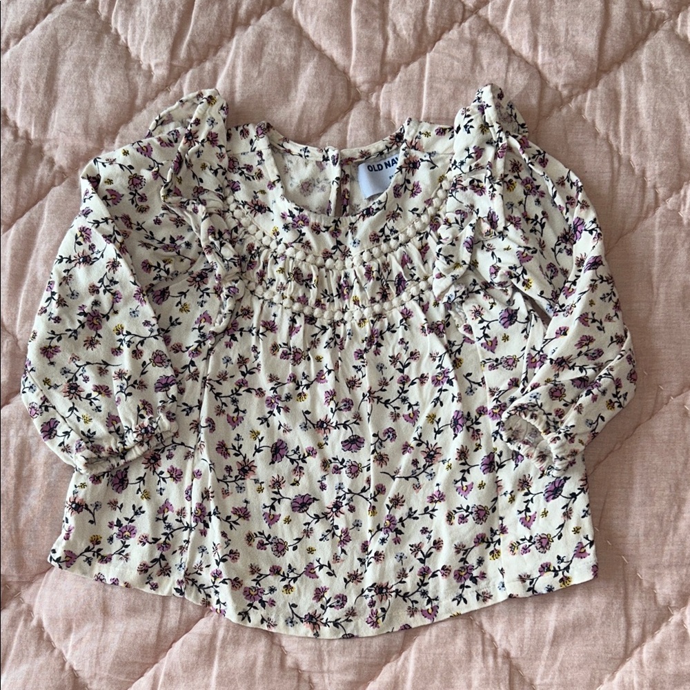 Old Navy 3T Toddler Top with Purple Floral Print